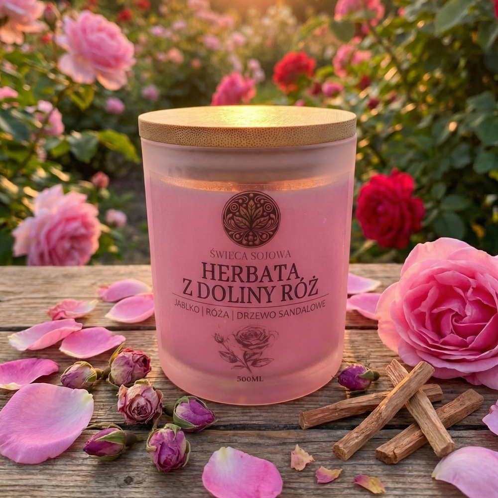 Herbata z Doliny Róż świeca sojowa 300 ml
