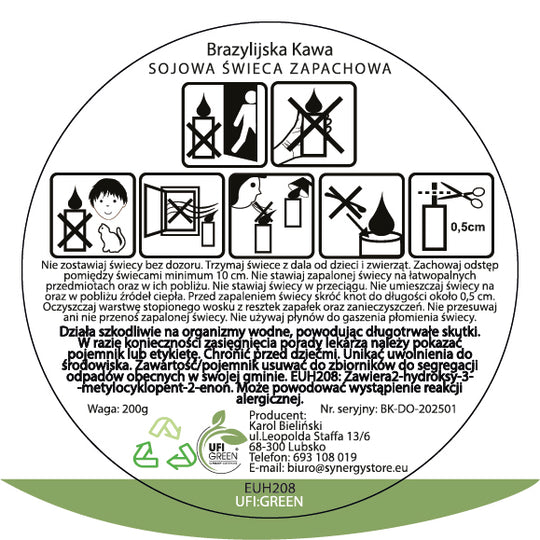 Brazylijska Kawa świeca sojowa 250 ml