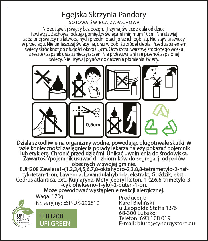 Egejska Skrzynia Pandory świeca sojowa 220 ml