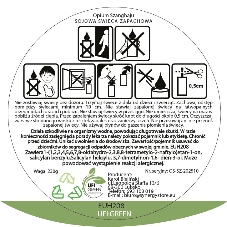 Opium Szanghaju świeca sojowa 300 ml