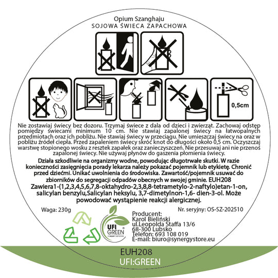 Opium Szanghaju świeca sojowa 300 ml