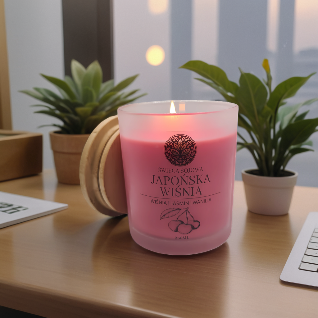 Japońska Wiśnia świeca sojowa 300 ml