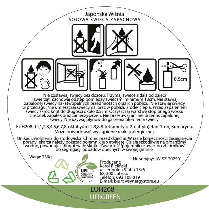 Japońska Wiśnia świeca sojowa 300 ml