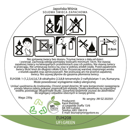 Japońska Wiśnia świeca sojowa 300 ml