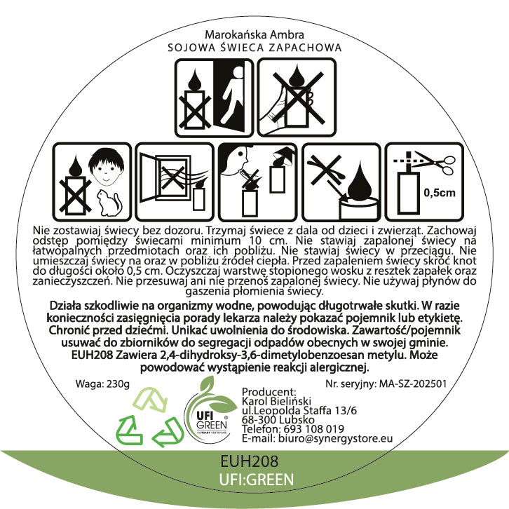 Marokańska Ambra świeca sojowa 300 ml