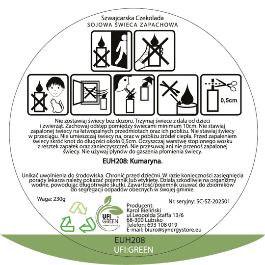 Szwajcarska Czekolada świeca sojowa 300 ml